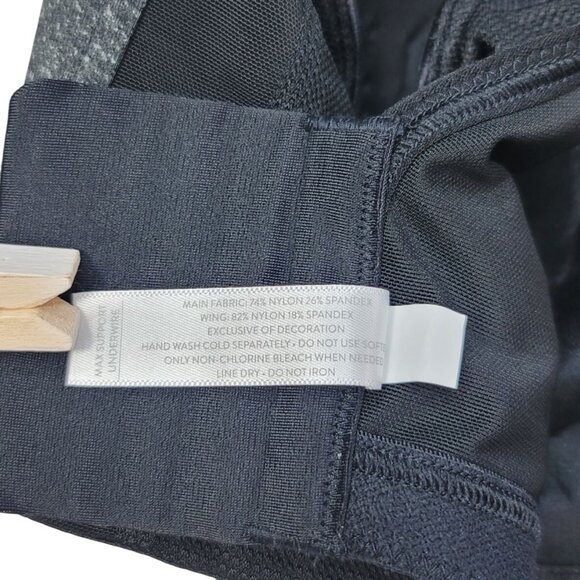 LIVI Underwire Sports Bra Black 40F Full Coverage Molded Cup Max Support Wicking - Picture 9 of 9